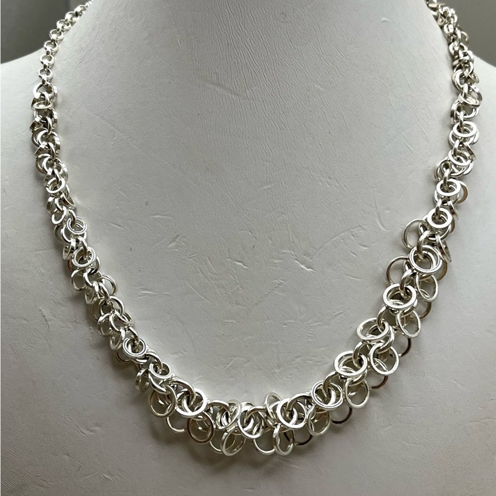 Intricate Silver Chainmaille Necklace